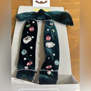 NWT Heyday Velvet Jeweled Phone Wrist Strap - Dark Green